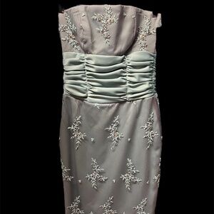 Vintage - 50's/60's Blue/Brown Formal Midi